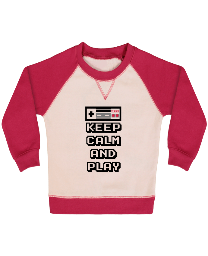 Sweatshirt Baby crew-neck sleeves contrast raglan KEEP CALM AND PLAY by SG LXXXIII