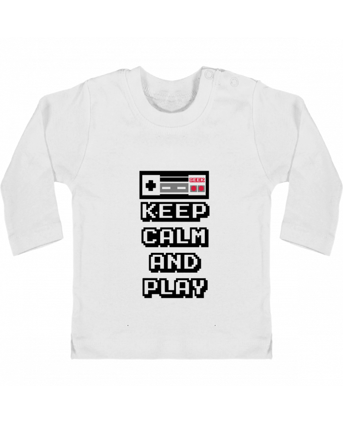 Baby T-shirt with press-studs long sleeve KEEP CALM AND PLAY manches longues du designer SG LXXXIII