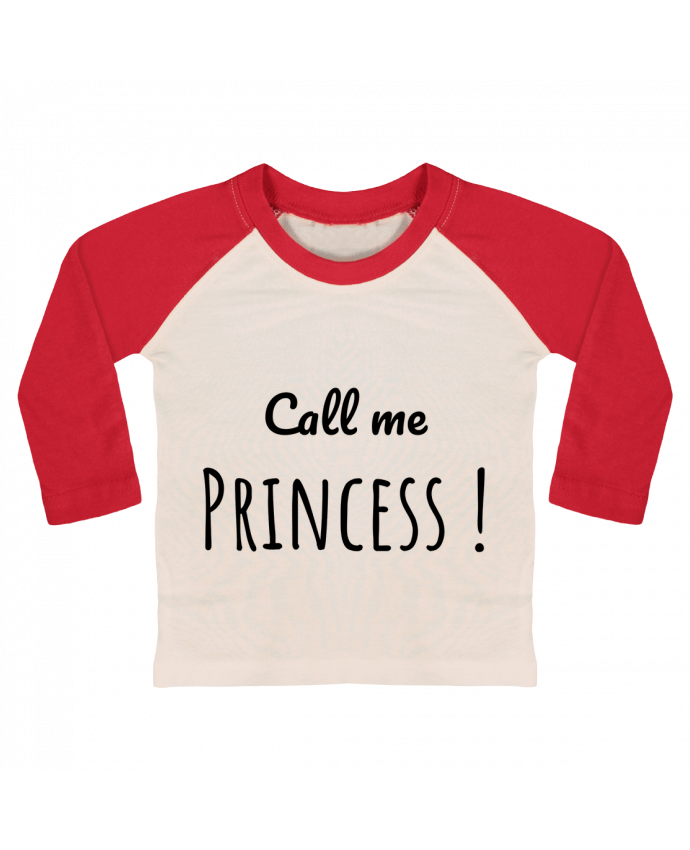 T-shirt baby Baseball long sleeve Call me Princess by Madame Loé