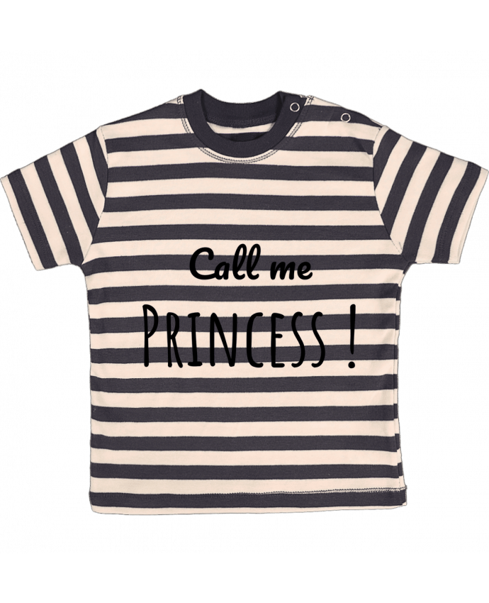 T-shirt baby with stripes Call me Princess by Madame Loé