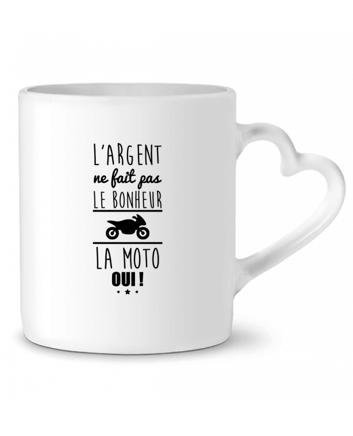 Taza Corazón L'argent ne fait pas le bonheur la moto oui ! por Benichan