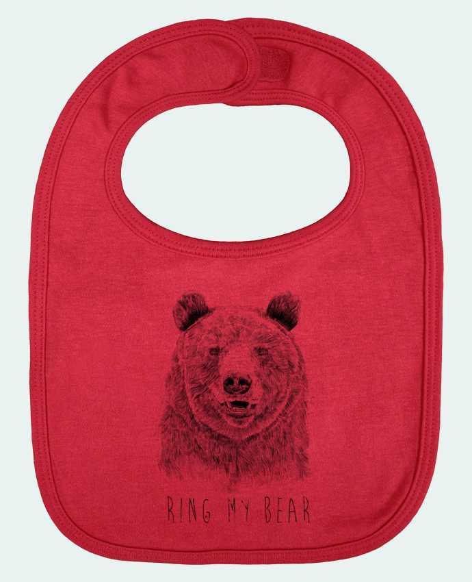 Baby Bib plain and contrast Ring my bear (bw) by Balàzs Solti