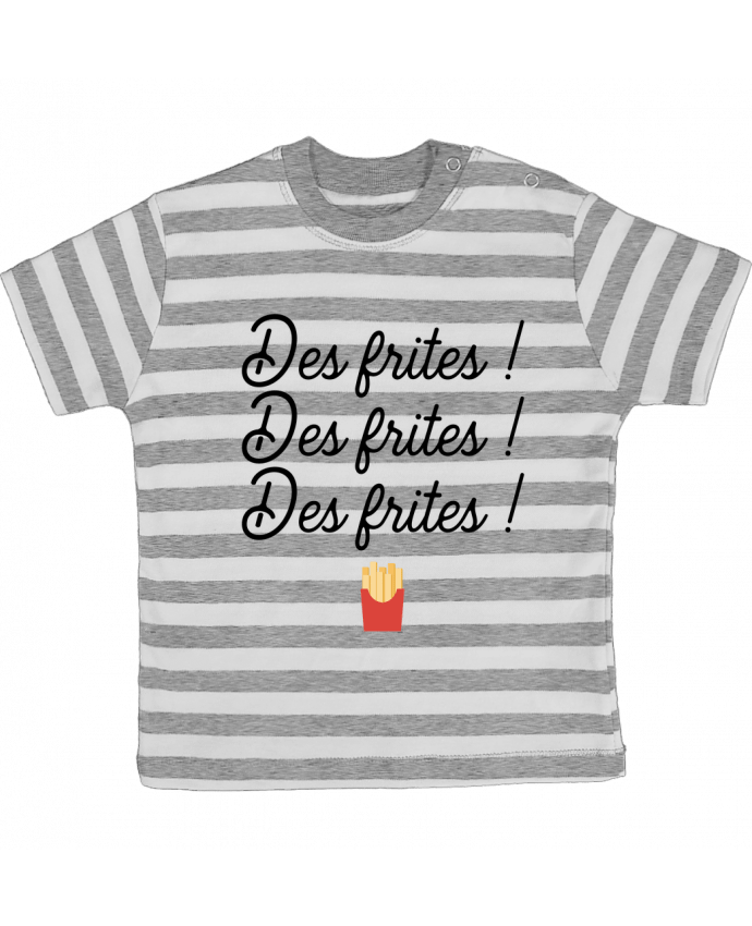Tee-shirt bébé à rayures Des frites ! par Original t-shirt