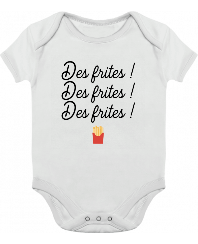 Body bébé manches contrastées Des frites ! par Original t-shirt