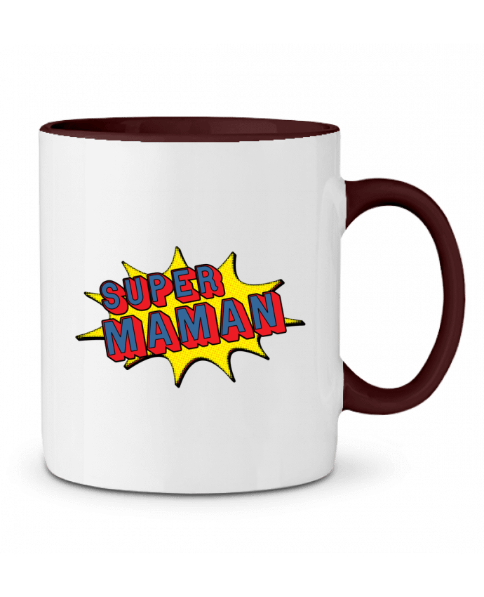 Mug bicolore Super maman cadeau Original t-shirt