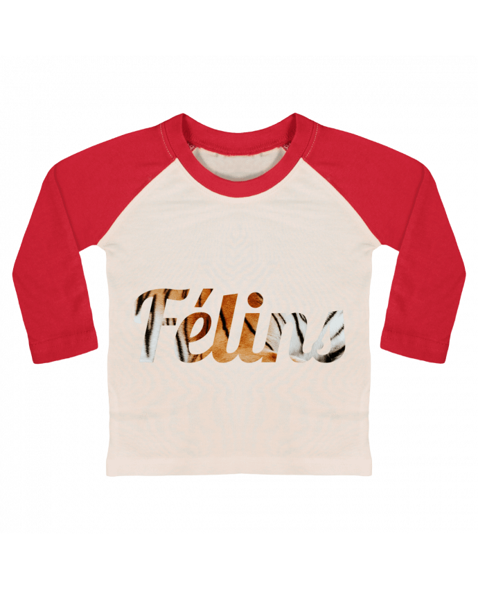 Camiseta Bebé Béisbol Manga Larga Félins by Ruuud por Ruuud