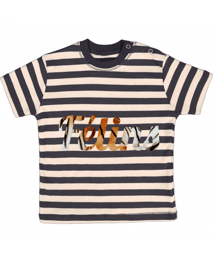 Camiseta Bebé a Rayas Félins by Ruuud por Ruuud