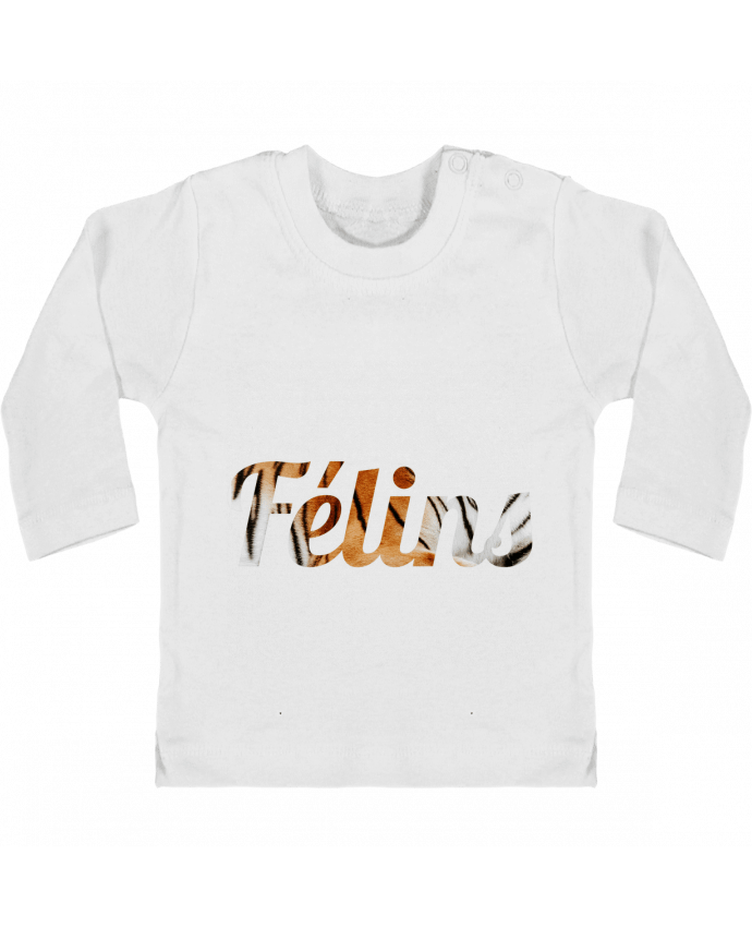 Baby T-shirt with press-studs long sleeve Félins by Ruuud manches longues du designer Ruuud