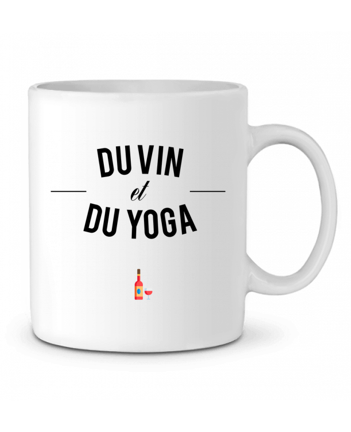 Ceramic Mug Du Vin et du Yoga by tunetoo