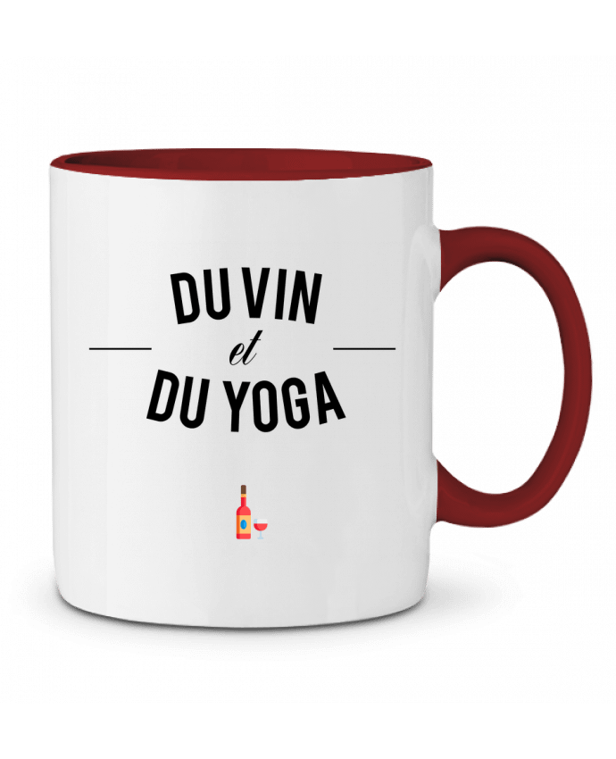 Mug bicolore Du Vin et du Yoga tunetoo
