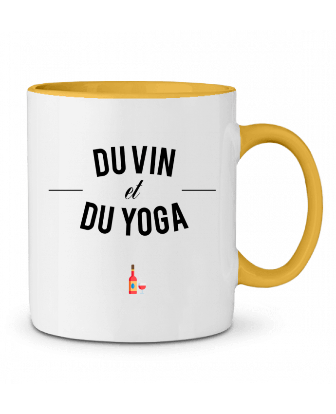 Mug bicolore Du Vin et du Yoga tunetoo