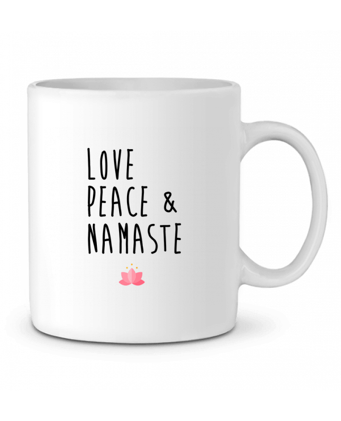 Ceramic Mug Love, Peace & Namaste by tunetoo