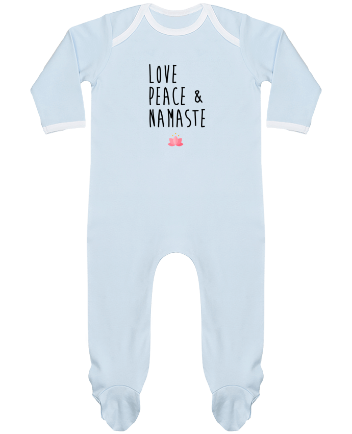 Pijama Bebé Manga Larga Contraste Love, Peace & Namaste por tunetoo