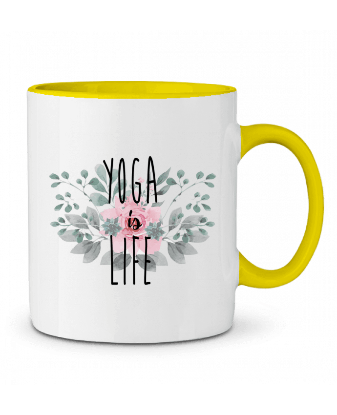 Mug bicolore Yoga is life tunetoo