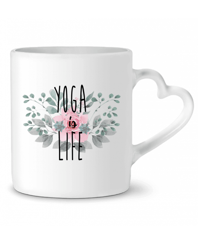 Mug coeur Yoga is life par tunetoo