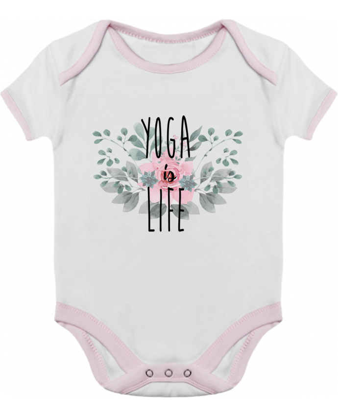 Body bébé manches contrastées Yoga is life par tunetoo