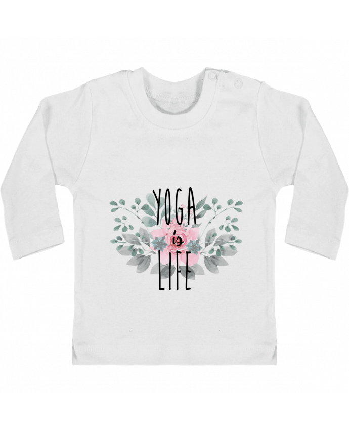 T-shirt bébé Yoga is life manches longues du designer tunetoo