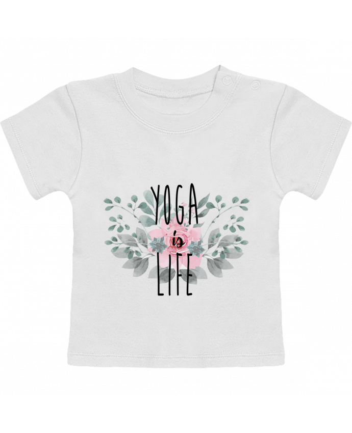 T-Shirt Baby Short Sleeve Yoga is life manches courtes du designer tunetoo