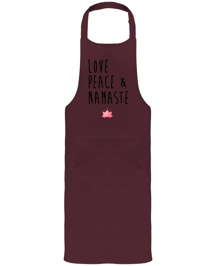 Garden or Sommelier Apron with Pocket Love, Peace & Namaste by tunetoo