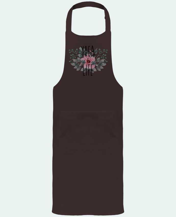 Garden or Sommelier Apron with Pocket Yoga is life by tunetoo