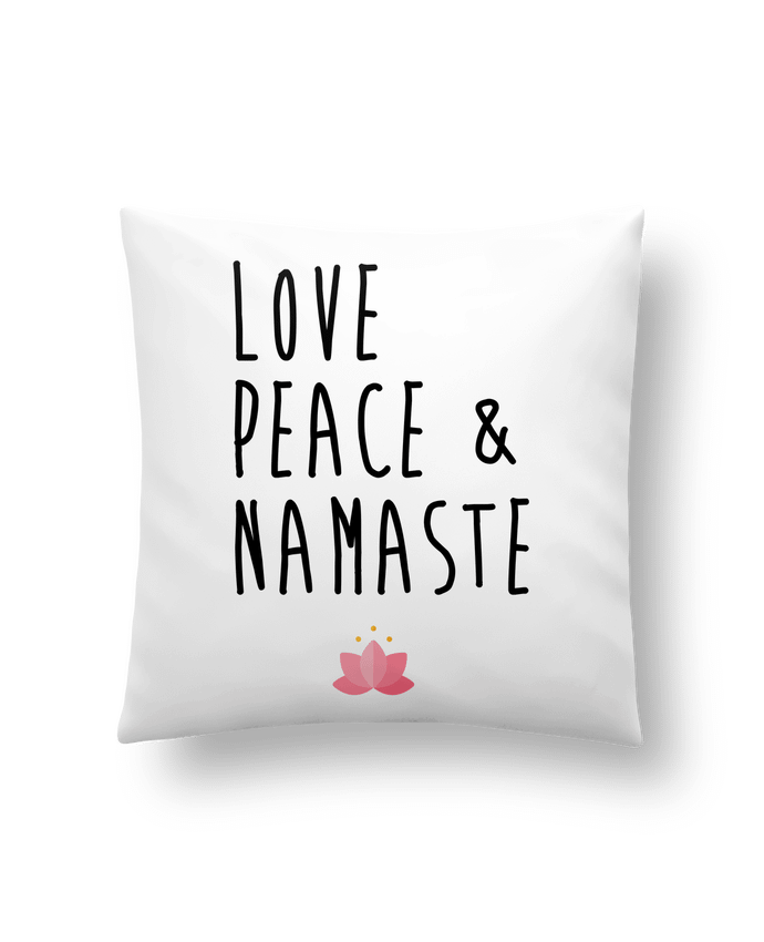 Cushion synthetic soft 45 x 45 cm Love, Peace & Namaste by tunetoo
