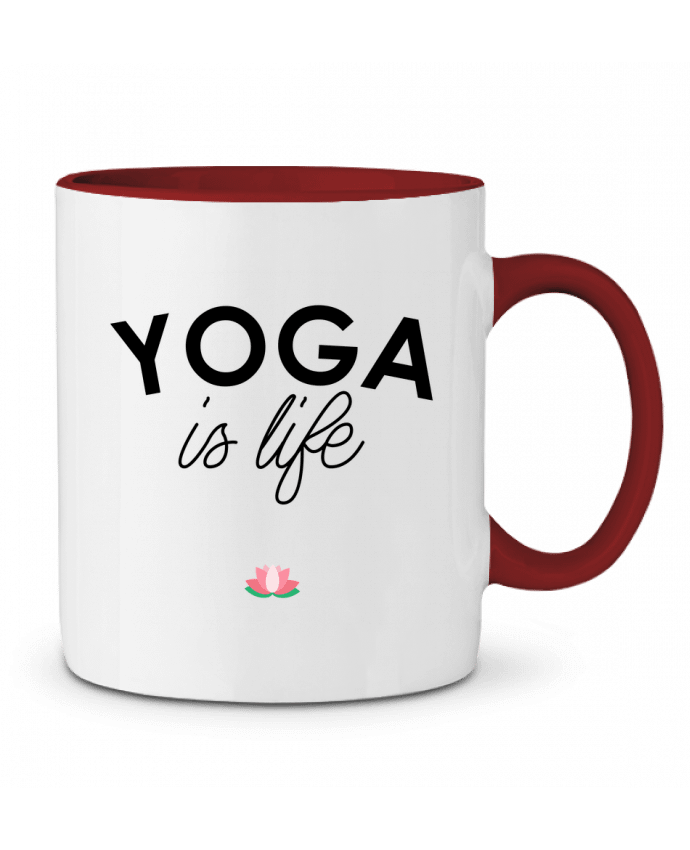Mug bicolore Yoga is life tunetoo