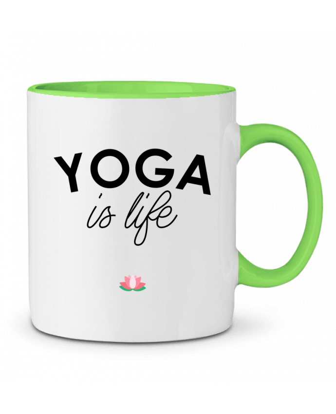 Mug bicolore Yoga is life tunetoo