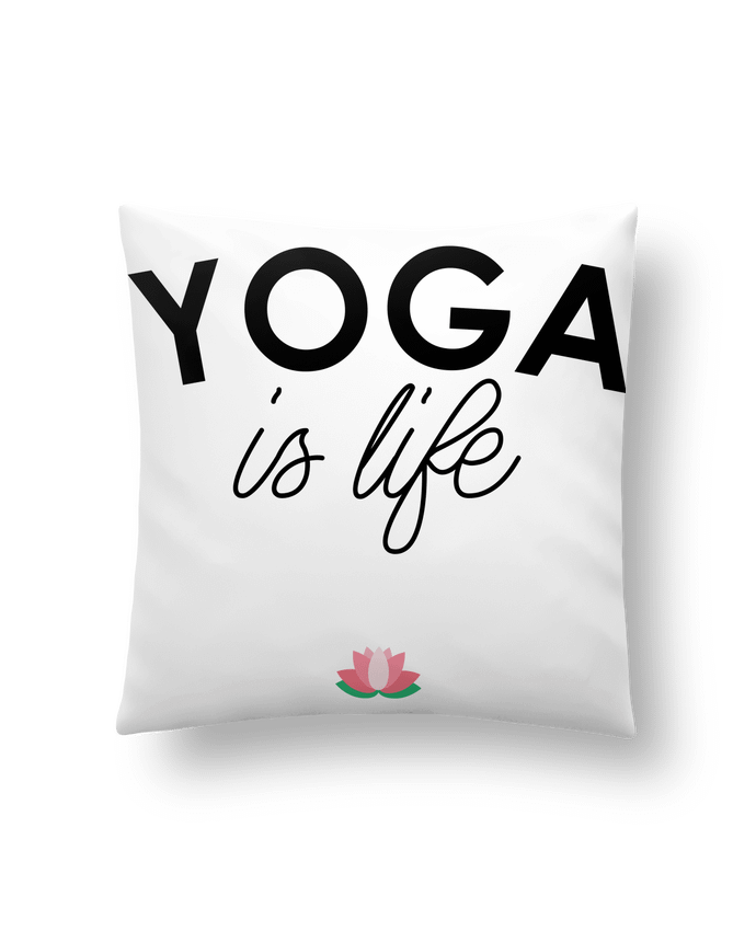 Cushion synthetic soft 45 x 45 cm Yoga is life by tunetoo