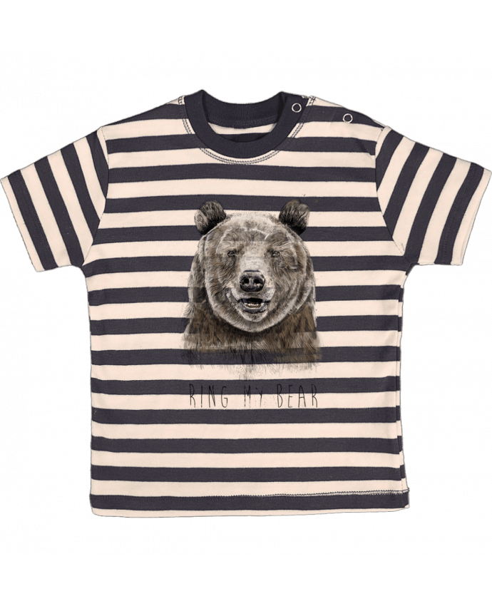 Tee-shirt bébé à rayures Ring my bear par Balàzs Solti