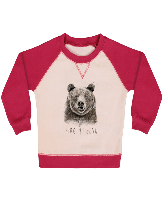 Sweatshirt Baby crew-neck sleeves contrast raglan Ring my bear by Balàzs Solti