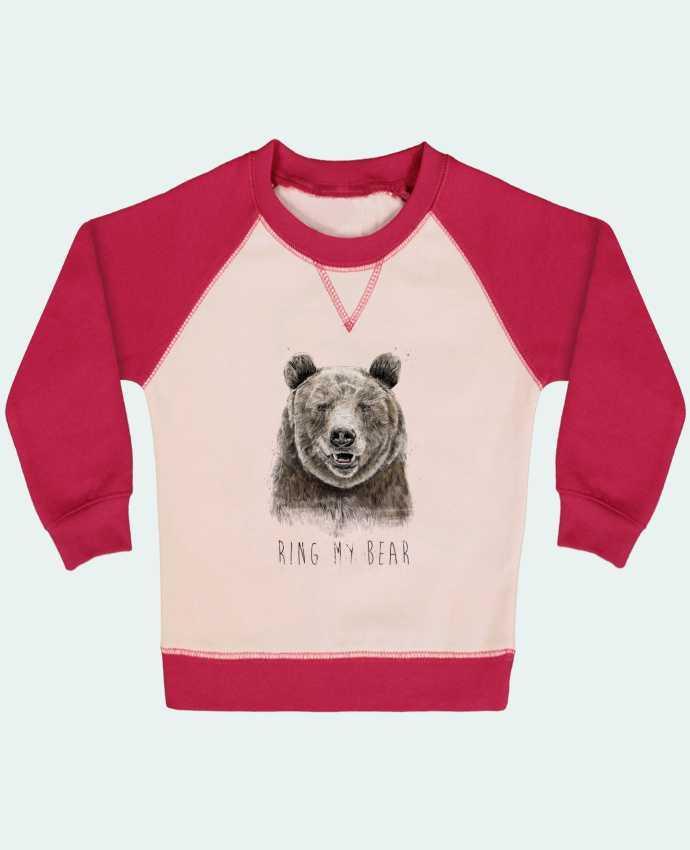 Sweatshirt Baby crew-neck sleeves contrast raglan Ring my bear by Balàzs Solti