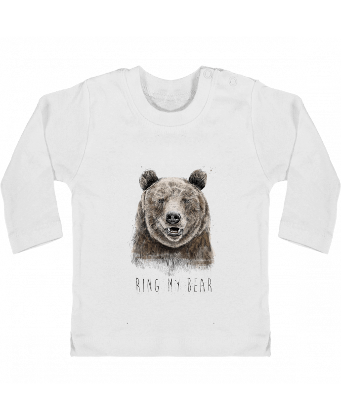 Baby T-shirt with press-studs long sleeve Ring my bear manches longues du designer Balàzs Solti