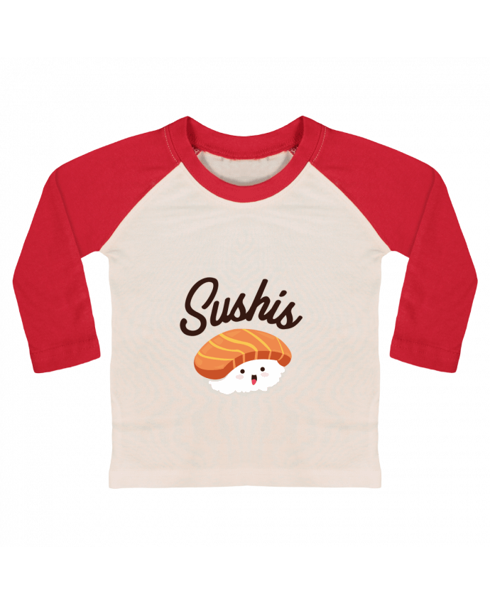 Camiseta Bebé Béisbol Manga Larga Sushis por Nana