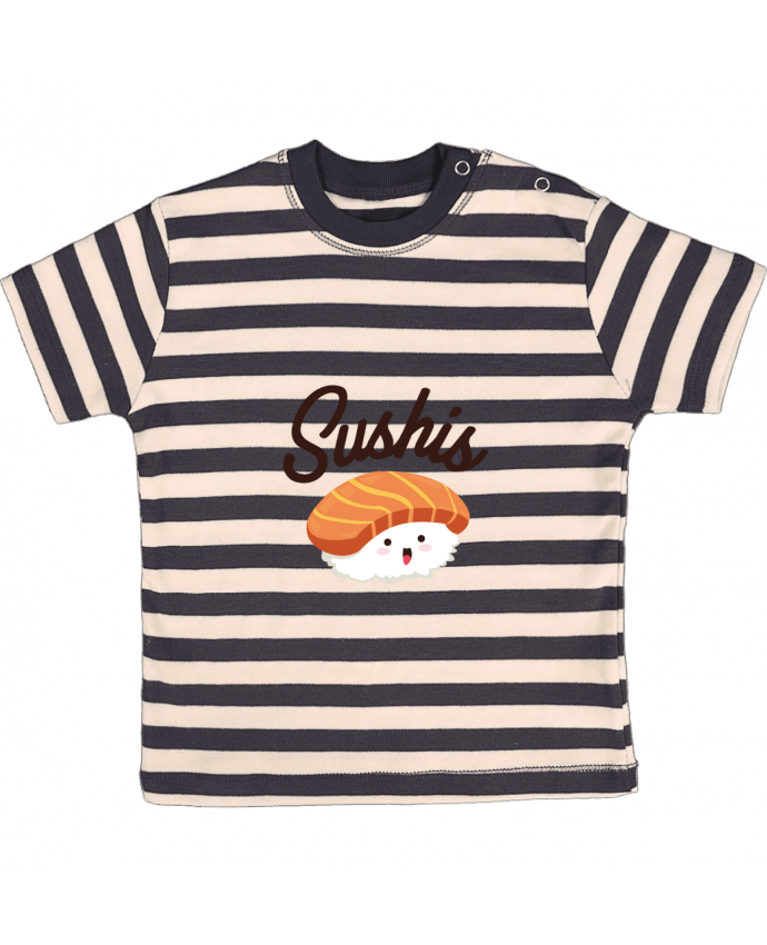 Tee-shirt bébé à rayures Sushis par Nana