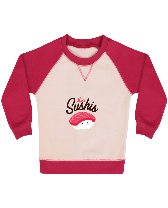 Sweatshirt Baby crew-neck sleeves contrast raglan Miss Sushis by Nana