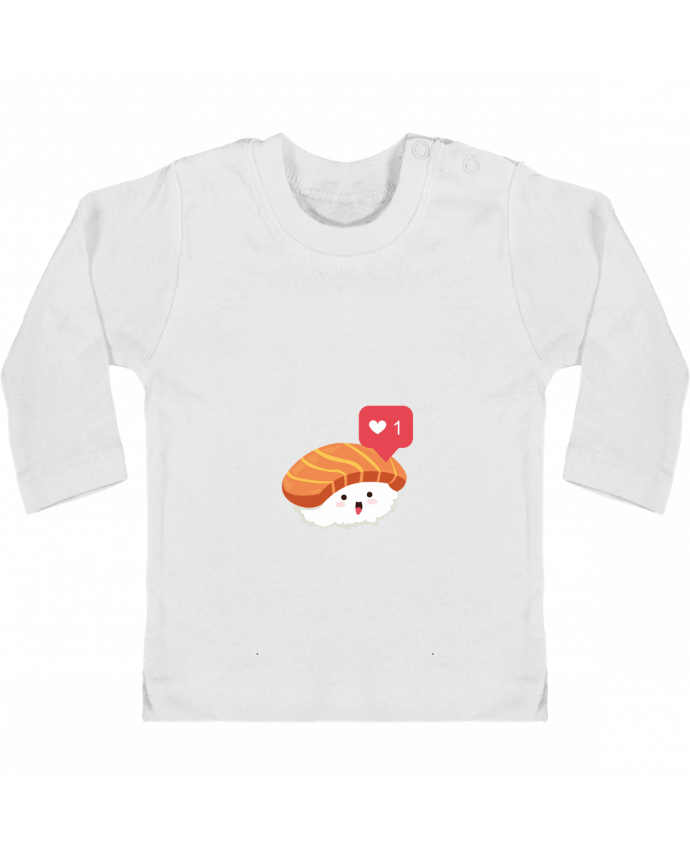 Baby T-shirt with press-studs long sleeve Sushis like manches longues du designer Nana