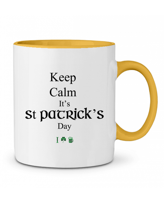 Two-tone Ceramic Mug Keep calm it's St Patrick's Day tunetoo