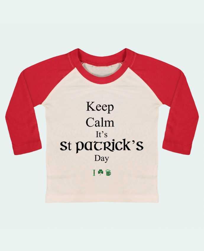 T-shirt baby Baseball long sleeve Keep calm it's St Patrick's Day by tunetoo