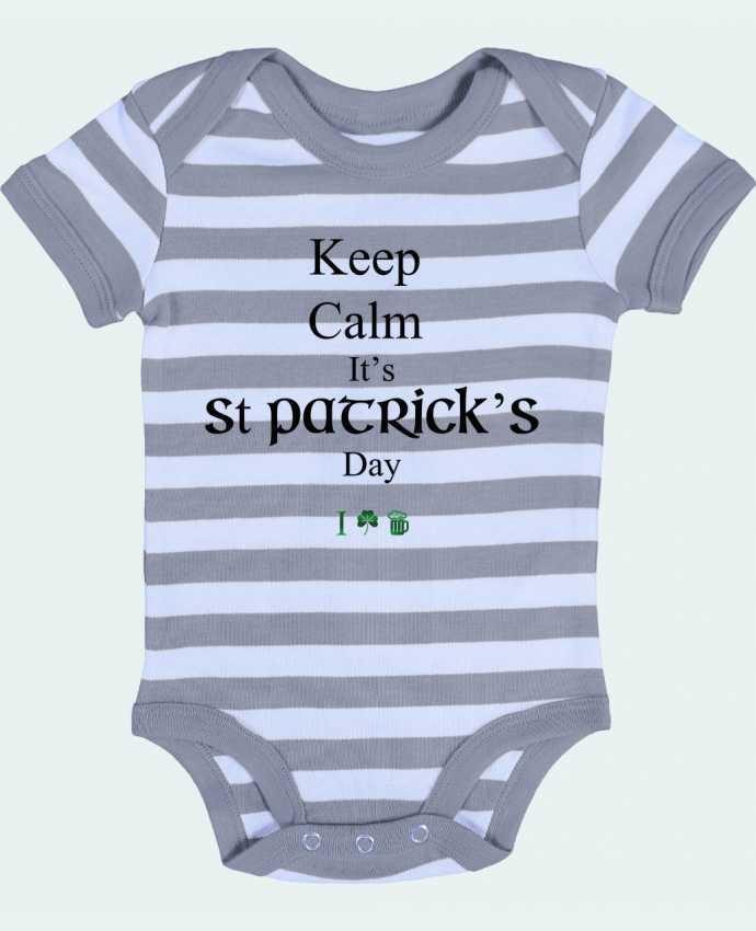 Baby Body striped Keep calm it's St Patrick's Day - tunetoo