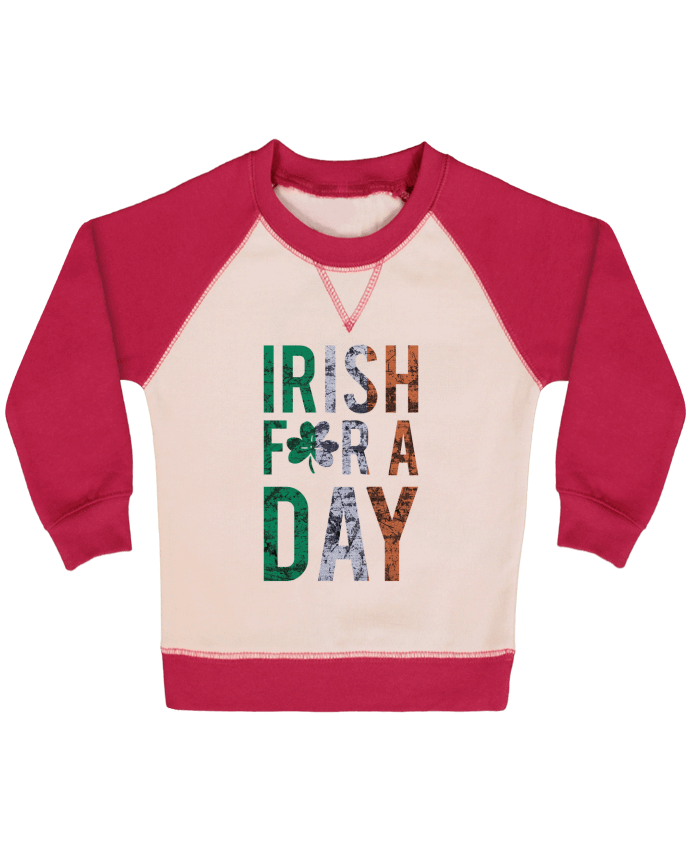 Sweat bébé manches contrastée Irish for a day par tunetoo