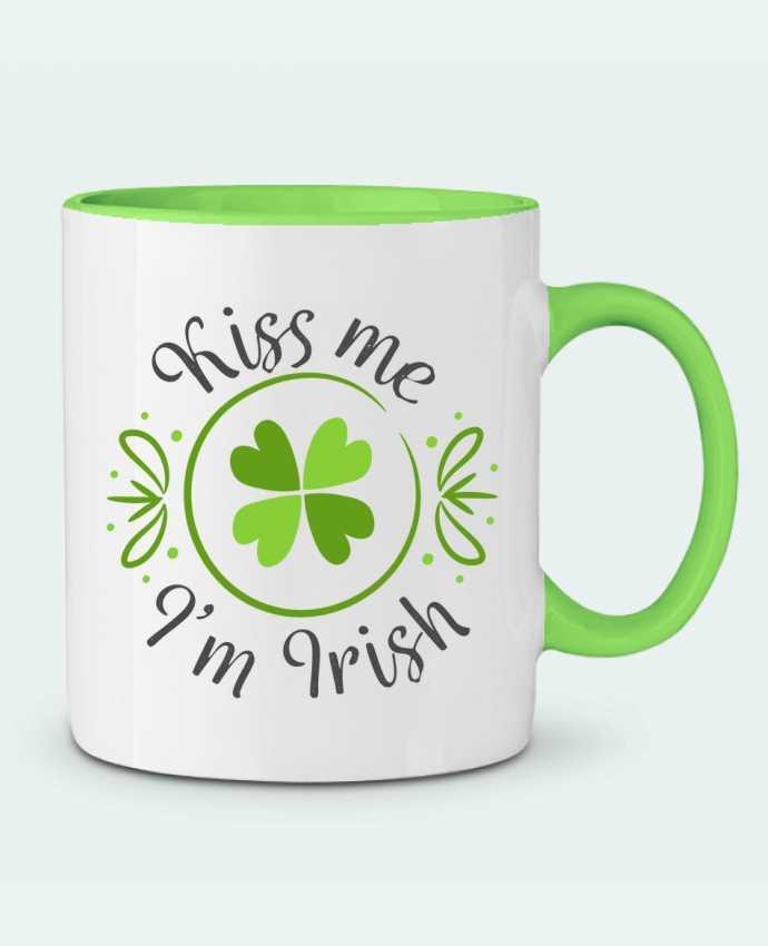 Two-tone Ceramic Mug Kiss me I'm Irish tunetoo