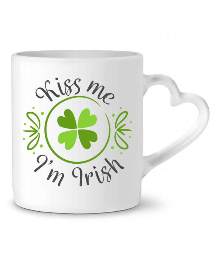 Mug coeur Kiss me I'm Irish par tunetoo
