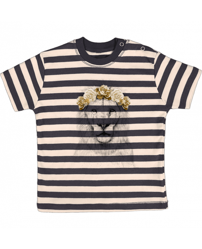 Tee-shirt bébé à rayures Festival lion II par Balàzs Solti