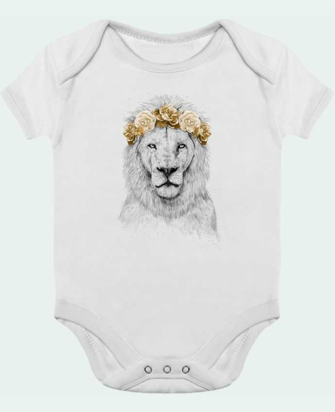 Body bébé manches contrastées Festival lion II par Balàzs Solti