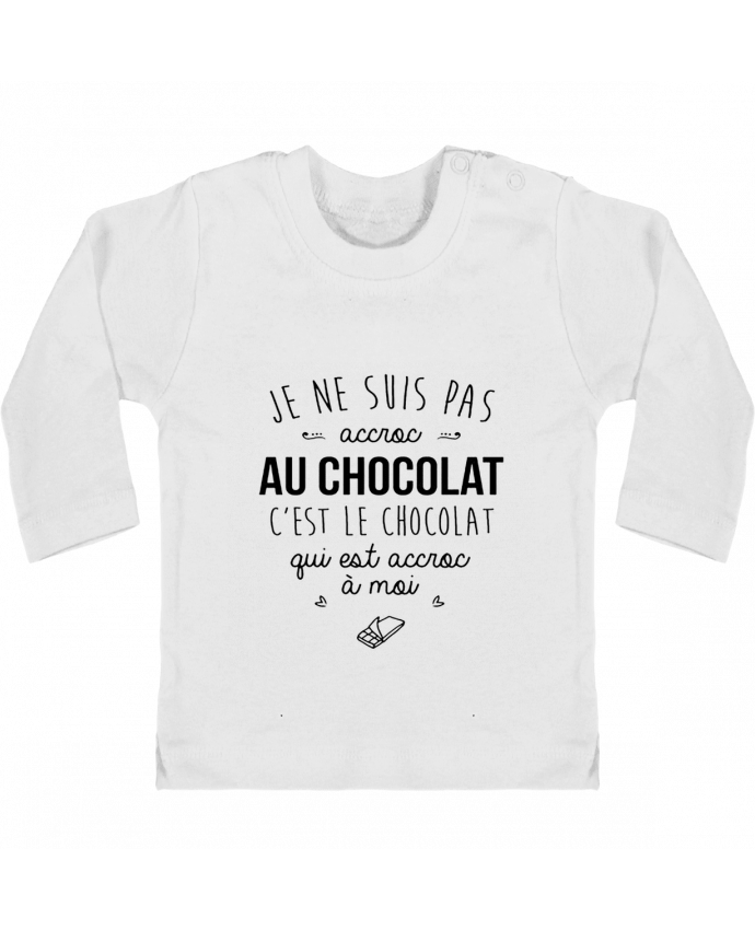 Baby T-shirt with press-studs long sleeve choco addict manches longues du designer DesignMe