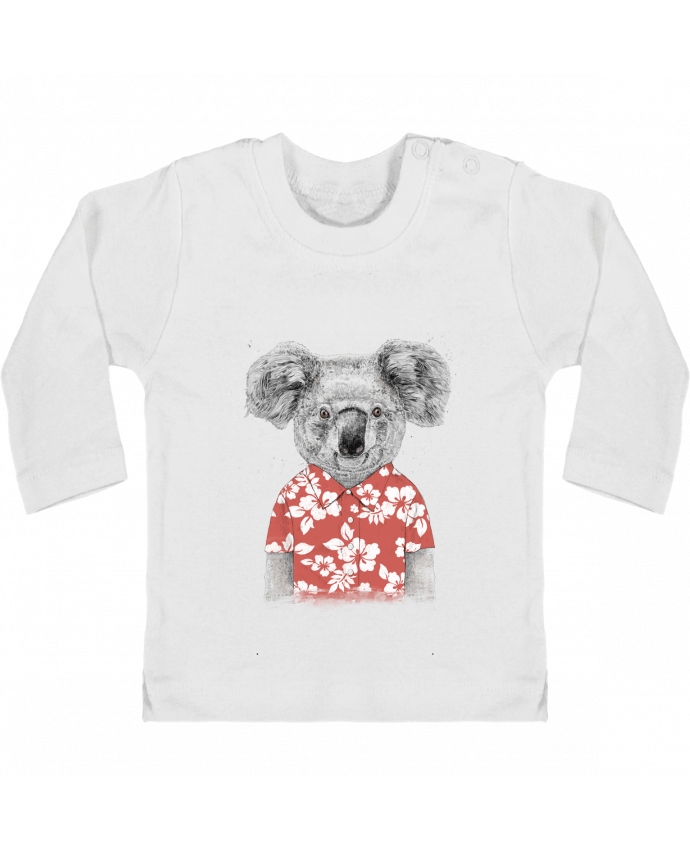 Camiseta Bebé Manga Larga con Botones  Summer koala manches longues du designer Balàzs Solti