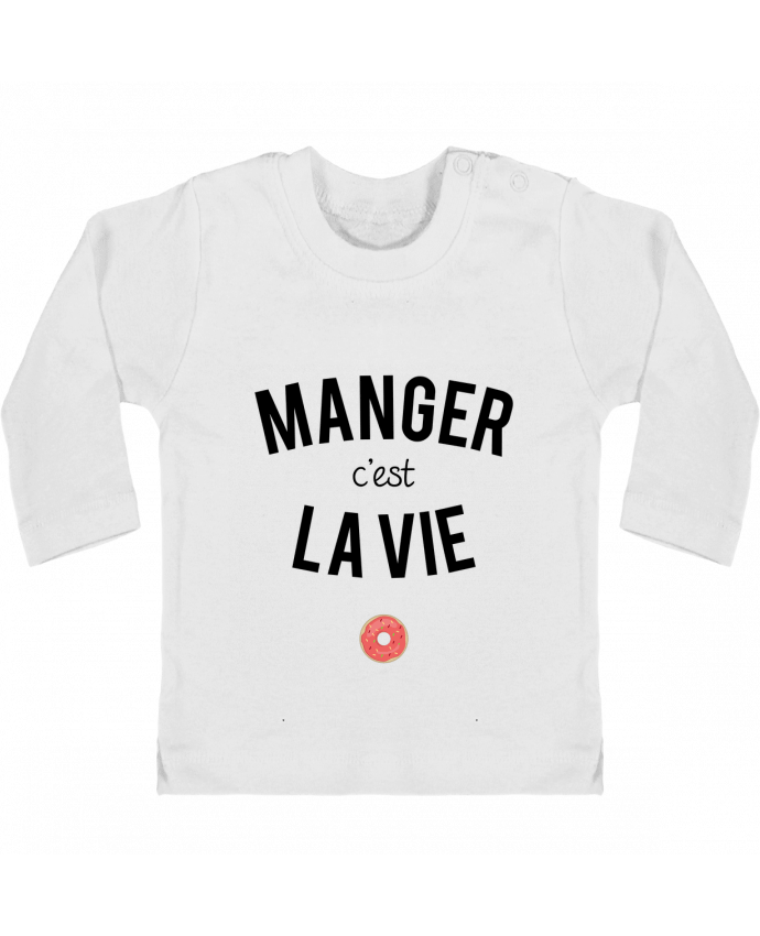 Camiseta Bebé Manga Larga con Botones  Manger c'est la vie manches longues du designer tunetoo