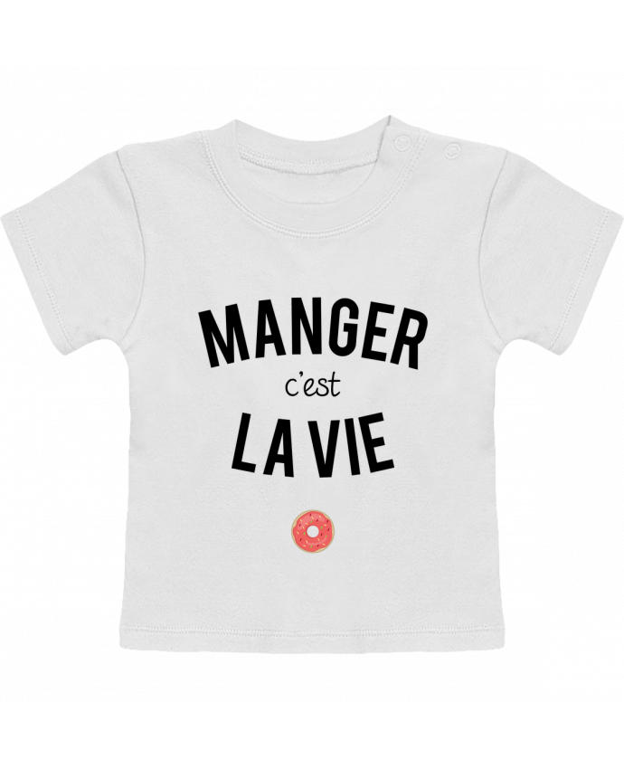 T-shirt bébé Manger c'est la vie manches courtes du designer tunetoo