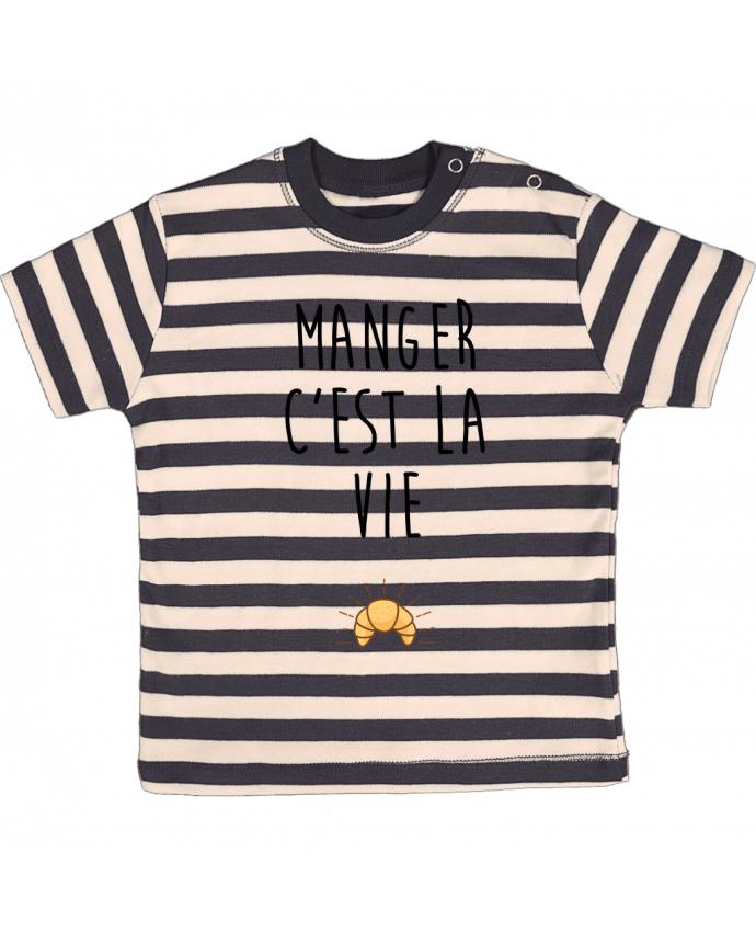 T-shirt baby with stripes Manger c'est la vie by tunetoo