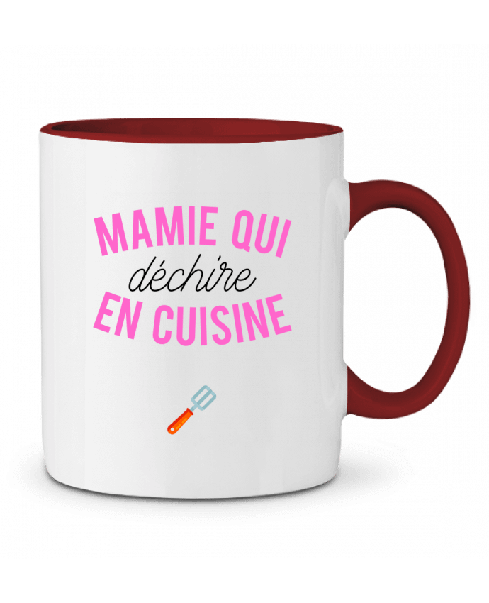 Mug bicolore Mamie qui déchire en cuisine tunetoo